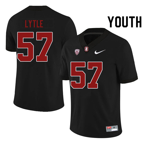 Youth #57 Spencer Lytle Stanford Cardinal College Football Jerseys Stitched Sale-Black
